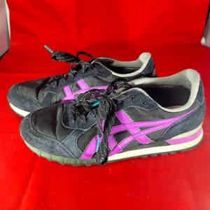 Onitsuka Tiger Asics Suede Shoes Navy Blue Pink Womens Size 9.5 D4S6N